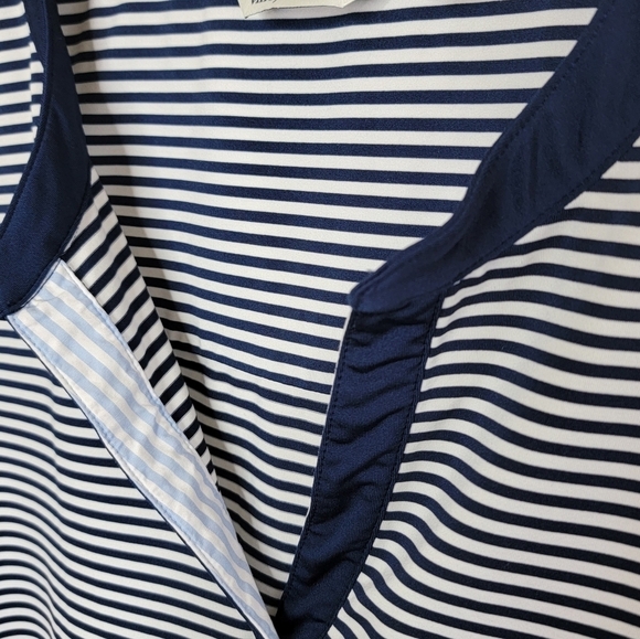 Vineyard Vines | Navy Blue & White Striped V-neck Sleeveless Dress Size Large - Picture 3 of 5